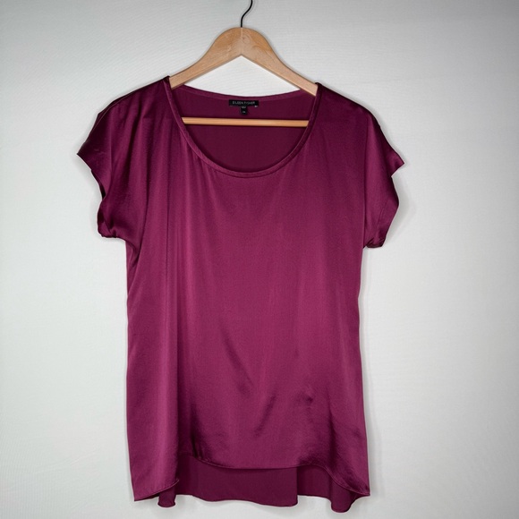 Eileen Fisher Stretch Silk Charmeuse Top – Rumberry – XS – NWOT - Picture 5 of 5